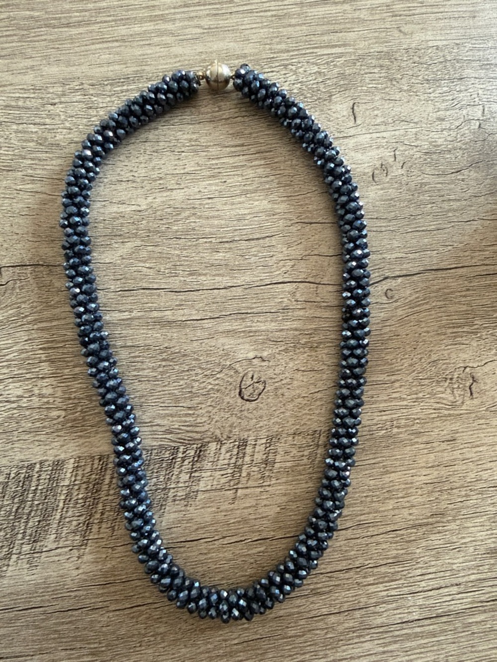 Elegant Hematite Beaded Rope Necklace - Women's Jewelry